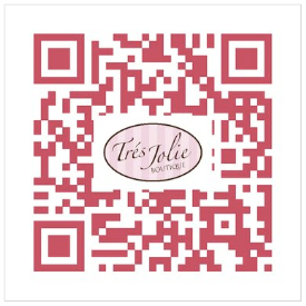 Custom QR Code – branding example with a logo in the center Image of a Custom QR Code showing the logo of a boutique in the center