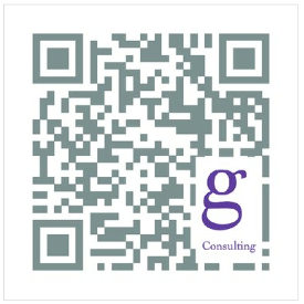 Custom QR Code – branding example with a logo in the bottom right Image of a Custom QR Code showing the logo of a consulting company in the bottom right