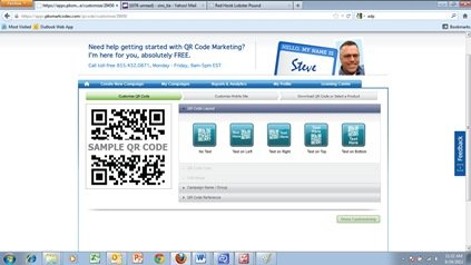 Image of the Customize QR Code tab in pbSmart Codes showing the QR Code Layout section Choosing your Custom QR Code layout in pbSmart™ Codes