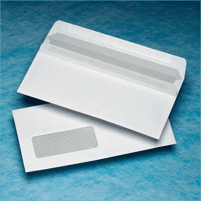 1000 DL 110x220mm 35x90mm Window 19Left 18Up White 90gsm Self Seal Wallet Envelopes (opens on the long side)