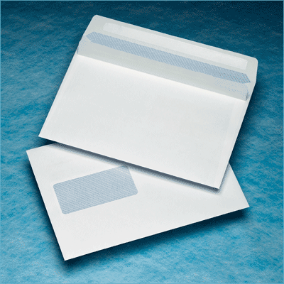 500 C5 162x229mm 45x90mm Window 20Left 60Up White 90gsm Self Seal Wallet Envelopes (opens on the long side)