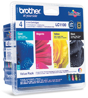 Brother LC-1100 Inkjet Cartridge Value Pack CYMK LC1100VALBP